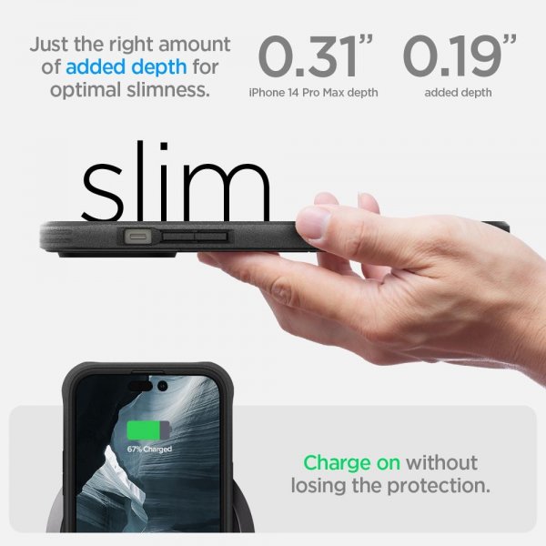 Spigen iPhone 14 Pro Max Cover Geo Armor 360 MagFit Sort