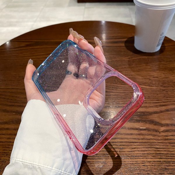 iPhone 14 Pro Max Cover Glitter Gradient Grøn