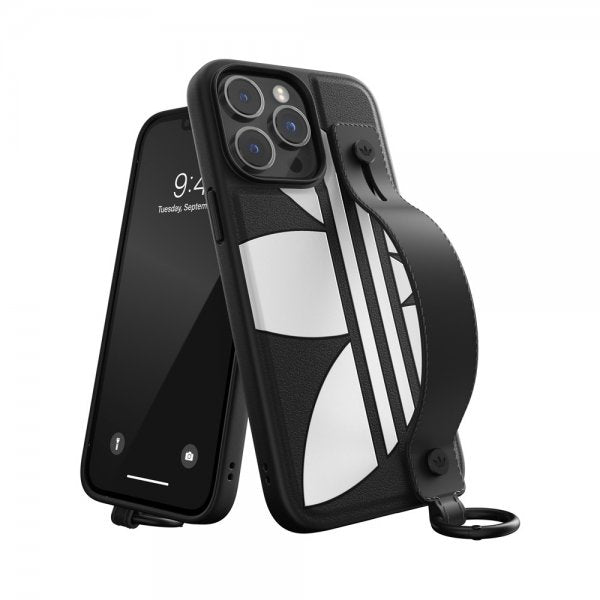 Adidas iPhone 14 Pro Max Cover Håndstrop Cover Sort Hvid