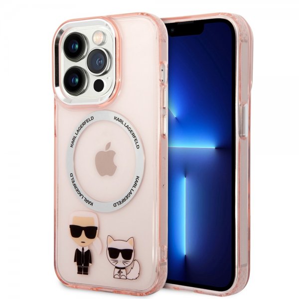 Karl Lagerfeld iPhone 14 Pro Max Cover Karl & Choupette MagSafe Rosa