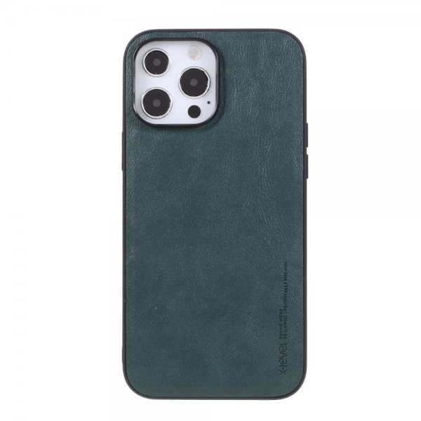 X-Level iPhone 14 Pro Max Cover Lædertekstur Grøn