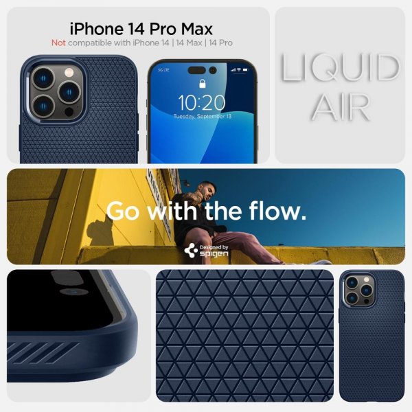 Spigen iPhone 14 Pro Max Cover Liquid Air Navy Blue