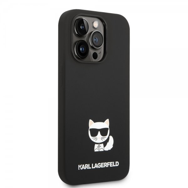 Karl Lagerfeld iPhone 14 Pro Max Cover Liquid Silicone Choupette Sort