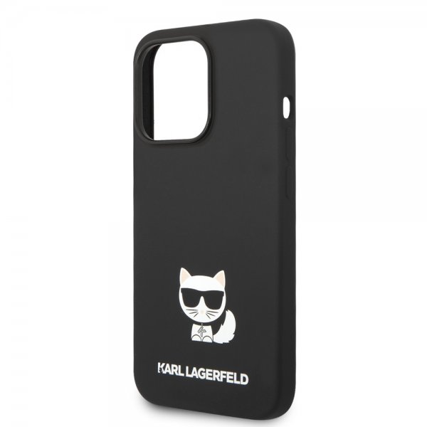 Karl Lagerfeld iPhone 14 Pro Max Cover Liquid Silicone Choupette Sort