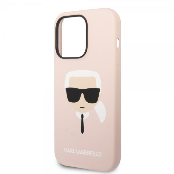 Karl Lagerfeld iPhone 14 Pro Max Cover Liquid Silicone Karl Rosa