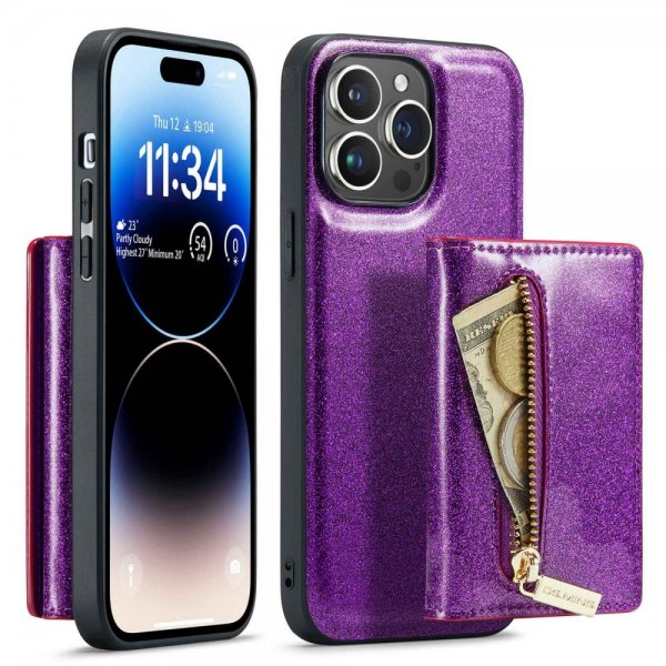 Dg.Ming iPhone 14 Pro Max Cover M3 Series Aftagelig Kortholder Lilla