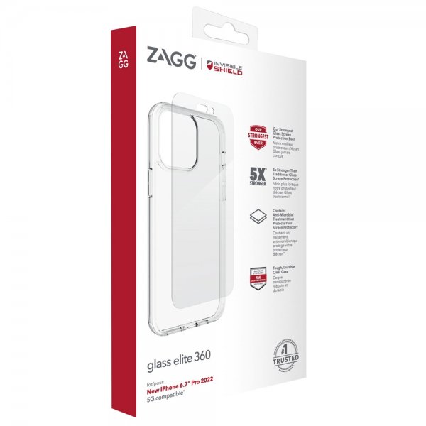 ZAGG InvisibleShield iPhone 14 Pro Max Cover med Skærmbeskyttelse Glass Elite 360