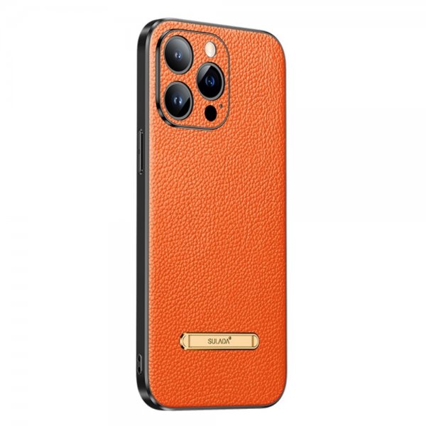 Sulada iPhone 14 Pro Max Cover med Stativ Orange