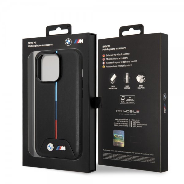 BMW iPhone 14 Pro Max Cover Quilted Sort