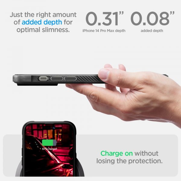 Spigen iPhone 14 Pro Max Cover Rugged Armor MagFit Mat Sort
