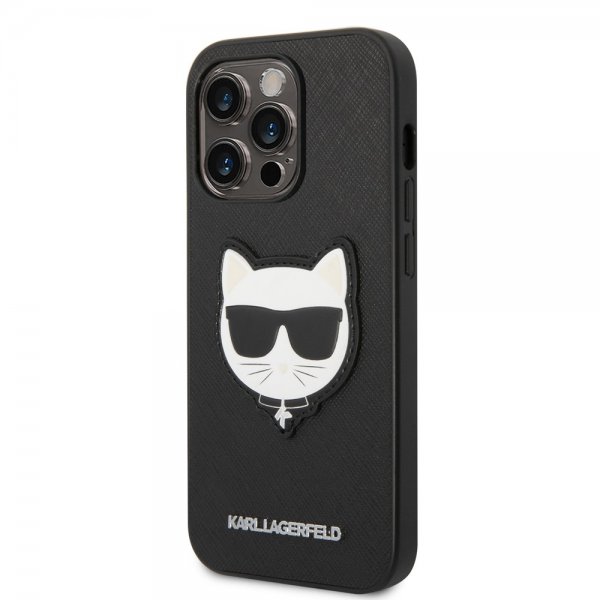 Karl Lagerfeld iPhone 14 Pro Max Cover Saffiano Choupette Sort