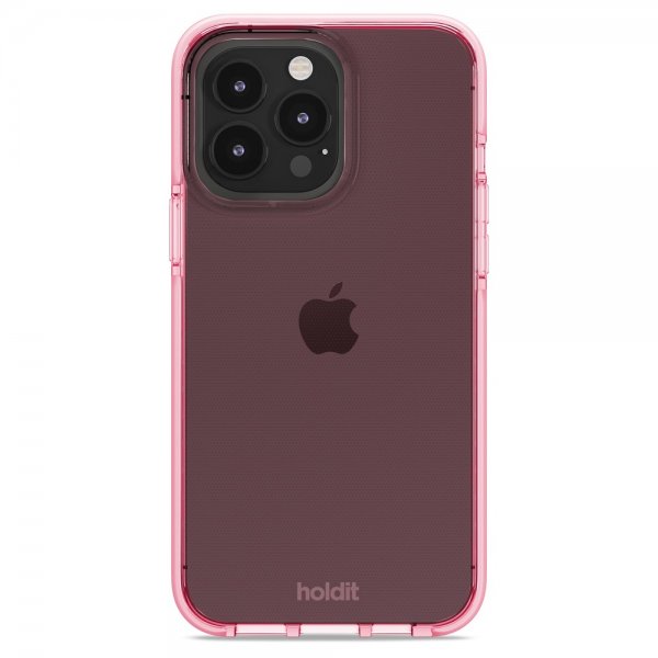 holdit iPhone 14 Pro Max Cover Seethru Bright Pink