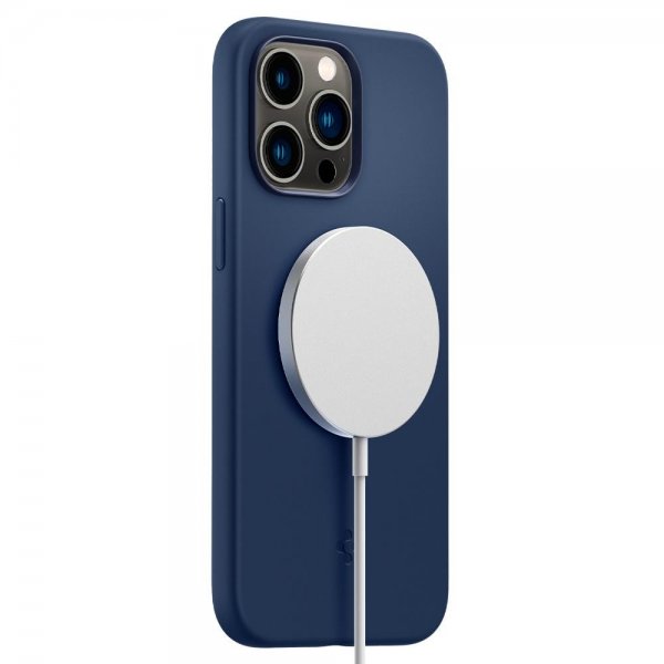 Spigen iPhone 14 Pro Max Cover Silicone Fit MagFit Navy Blue