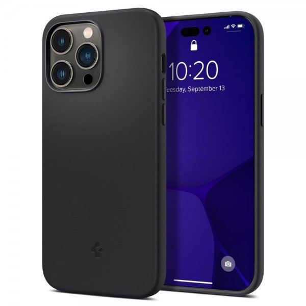 Spigen iPhone 14 Pro Max Cover Silicone Fit MagFit Sort