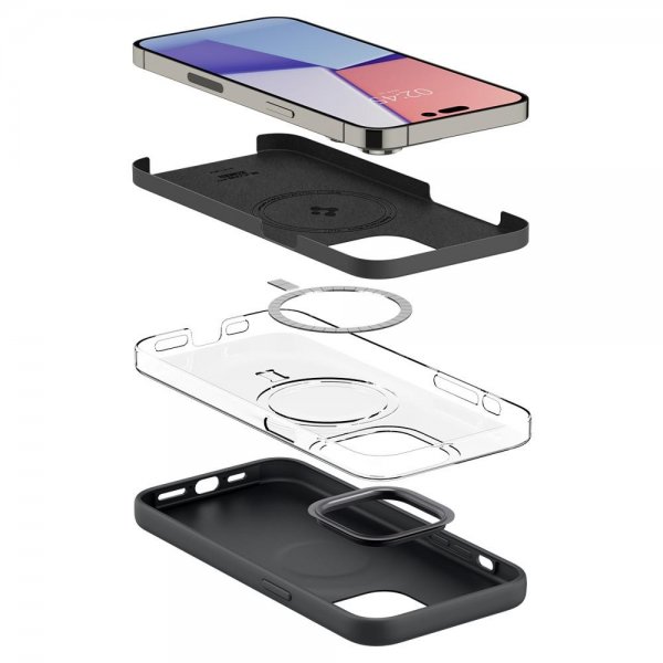 Spigen iPhone 14 Pro Max Cover Silicone Fit MagFit Sort
