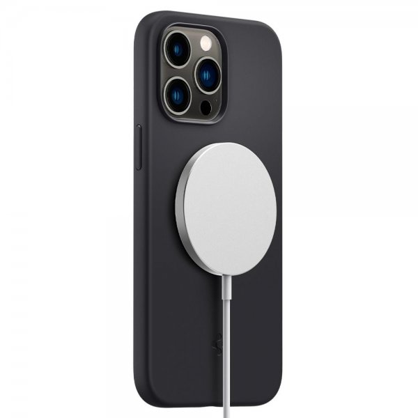 Spigen iPhone 14 Pro Max Cover Silicone Fit MagFit Sort