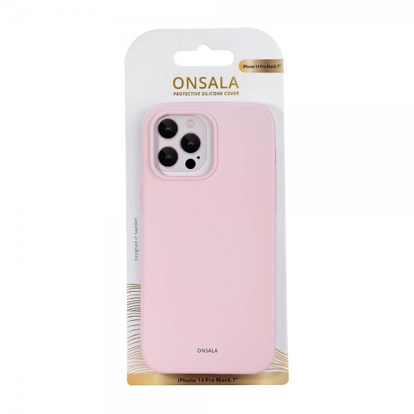 Onsala iPhone 14 Pro Max Cover Silikone Chalk Pink