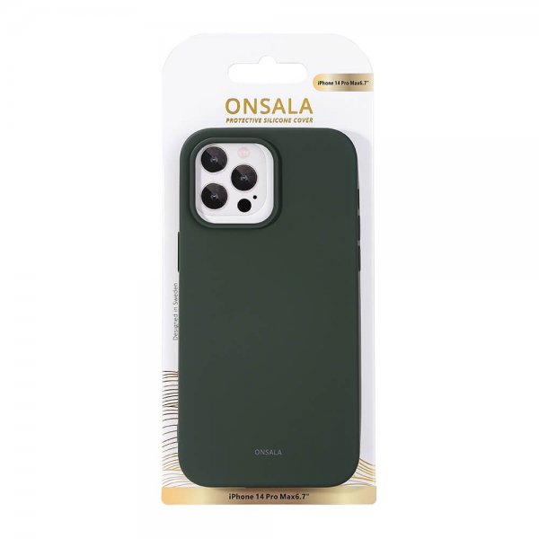 Onsala iPhone 14 Pro Max Cover Silikone Olivengrøn