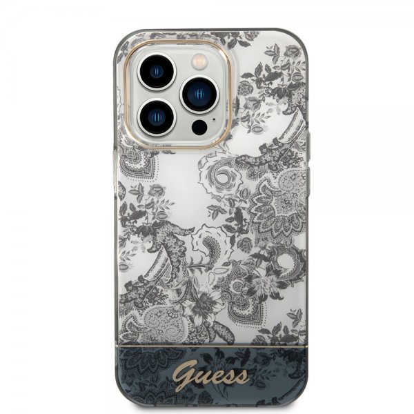 Guess iPhone 14 Pro Max Cover Toile de Jouy Grå