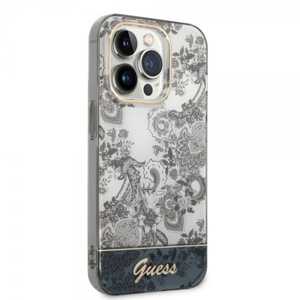 Guess iPhone 14 Pro Max Cover Toile de Jouy Grå