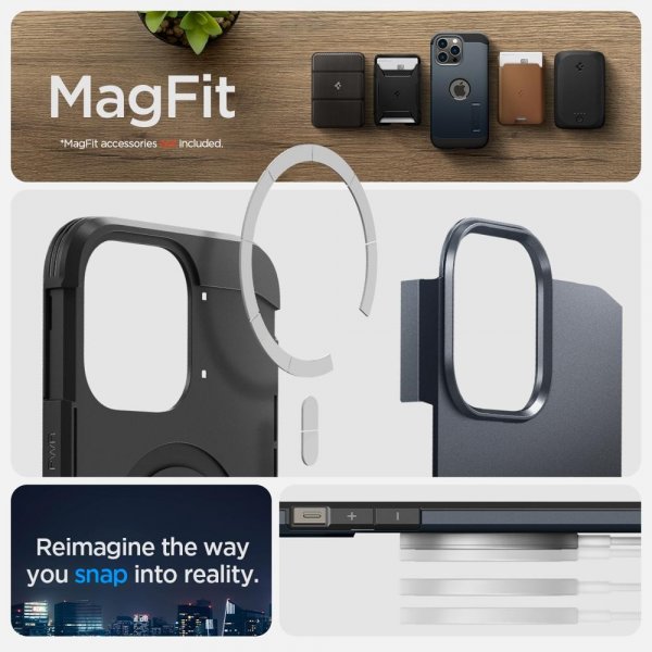 Spigen iPhone 14 Pro Max Cover Tough Armor MagFit Metal Slate