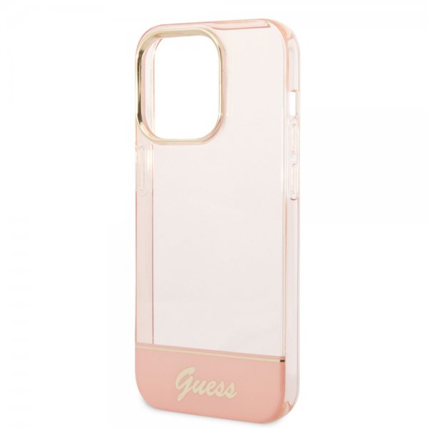 Guess iPhone 14 Pro Max Cover Translucent Rosa