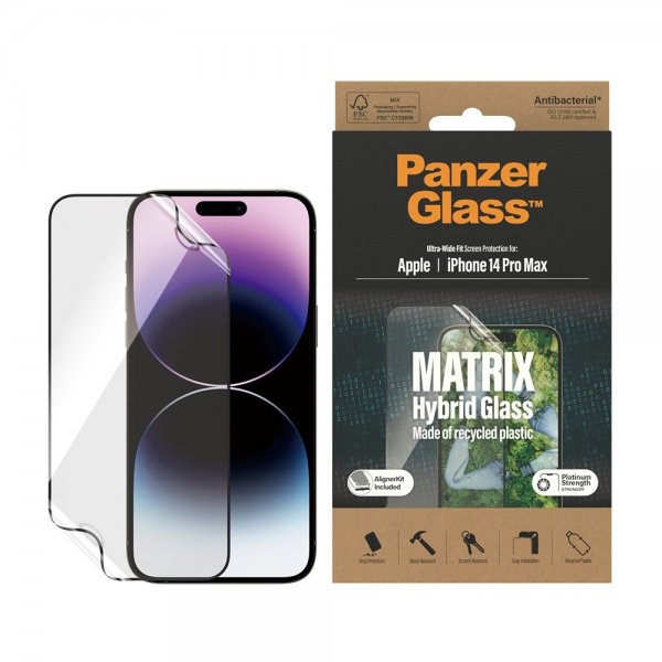 PanzerGlass iPhone 14 Pro Max Skærmbeskyttelse Matrix Hybrid Glass EasyAligner