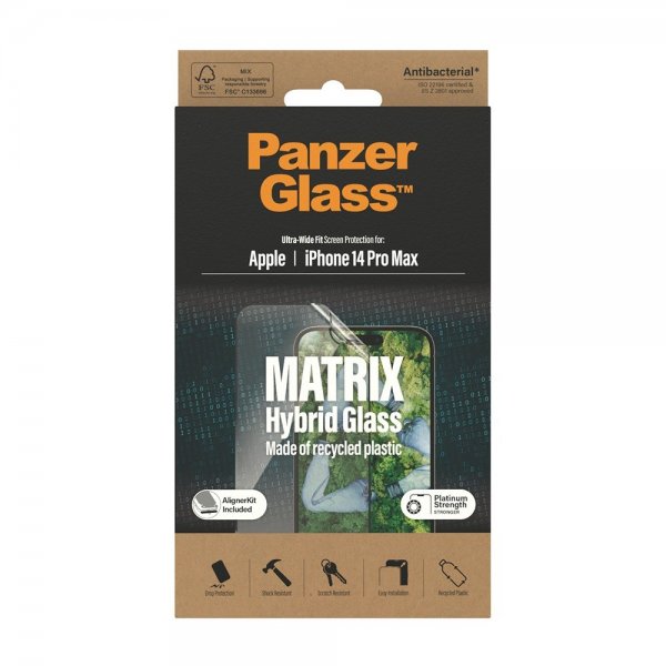 PanzerGlass iPhone 14 Pro Max Skærmbeskyttelse Matrix Hybrid Glass EasyAligner