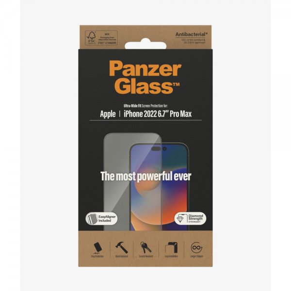PanzerGlass iPhone 14 Pro Max Skærmbeskytter Ultra-Wide Fit EasyAligner