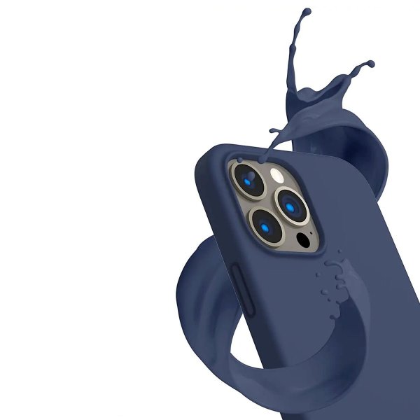 Rvelon iPhone 14 Pro Cover Silikone MagSafe Mørkeblå