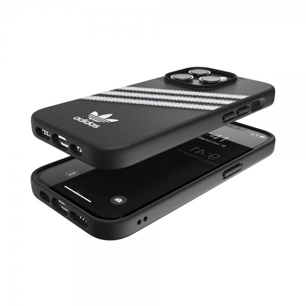 Adidas iPhone 14 Pro Cover 3 Stripes Snap Case Sort Hvid