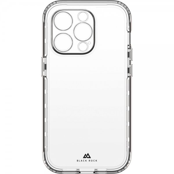 Black Rock iPhone 14 Pro Cover 360° Real Glass Case Sort Klar