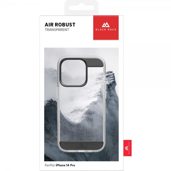 Black Rock iPhone 14 Pro Cover Air Robust Case Sort Klar