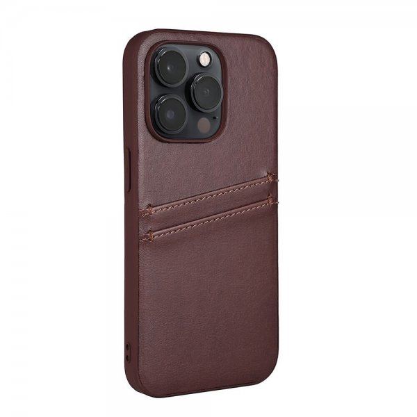 Buffalo iPhone 14 Pro Cover Bagside med Kortlommer Brun