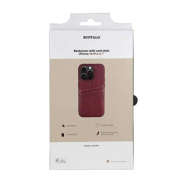 Buffalo iPhone 14 Pro Cover Bagside med Kortlommer Brun