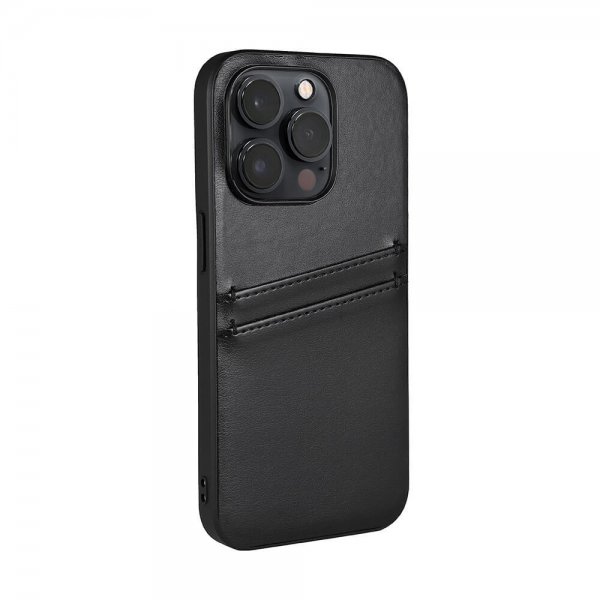 Buffalo iPhone 14 Pro Cover Bagcover med Kortrum Sort