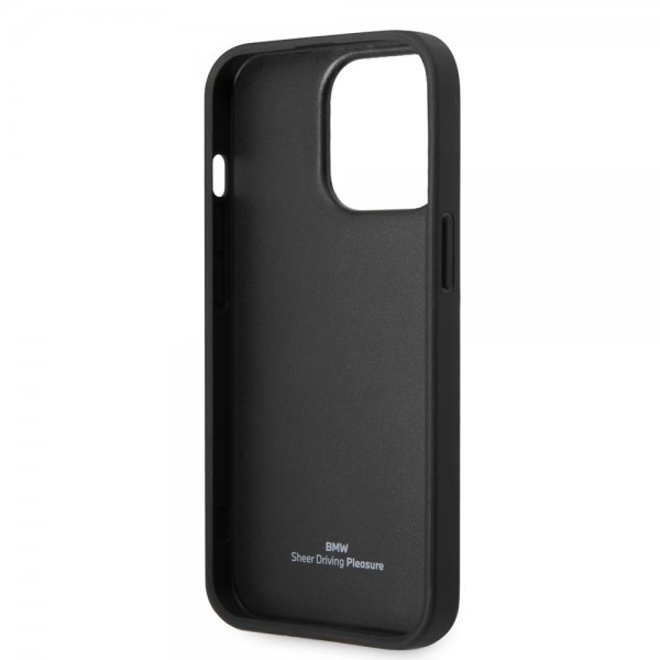 BMW iPhone 14 Pro Cover Big Logo Stripe Sort
