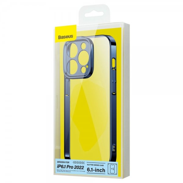 Baseus iPhone 14 Pro Cover Glitter Series Blå