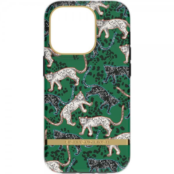 Richmond & Finch iPhone 14 Pro Cover Green Leopard