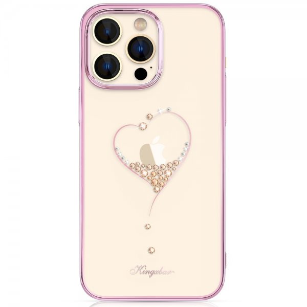 Kingxbar iPhone 14 Pro Cover Hjertemønster Rosaguld