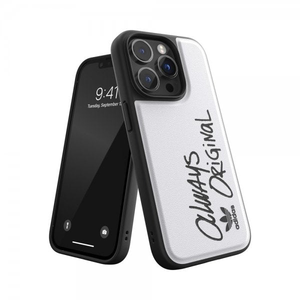 Adidas iPhone 14 Pro Cover Inlay Embroidery Case Hvid Sort