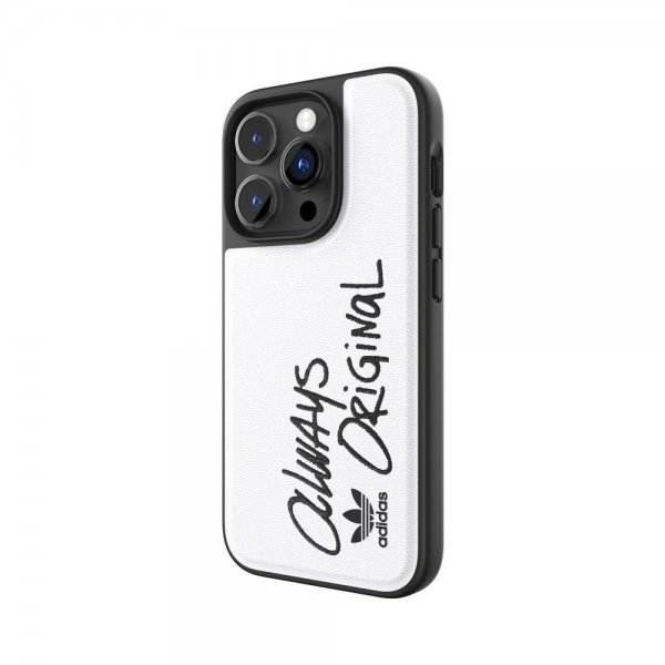 Adidas iPhone 14 Pro Cover Inlay Embroidery Case Hvid Sort