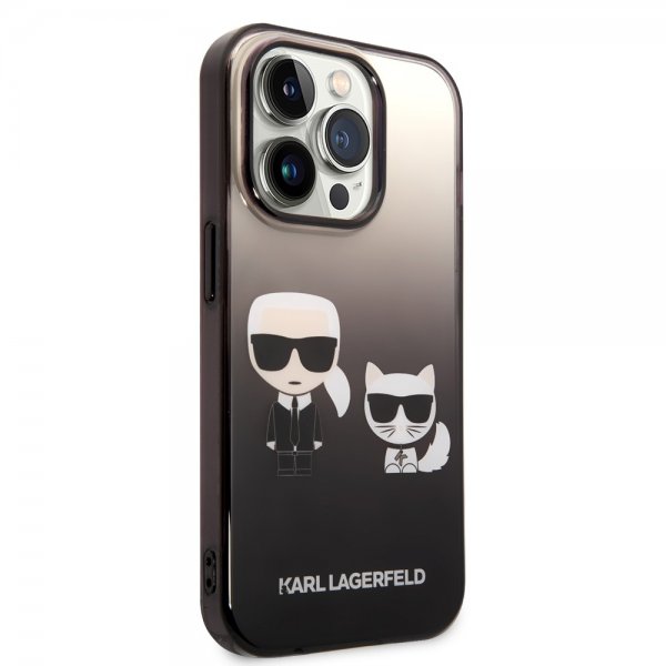 Karl Lagerfeld iPhone 14 Pro Cover Karl & Choupette Gradient Sort
