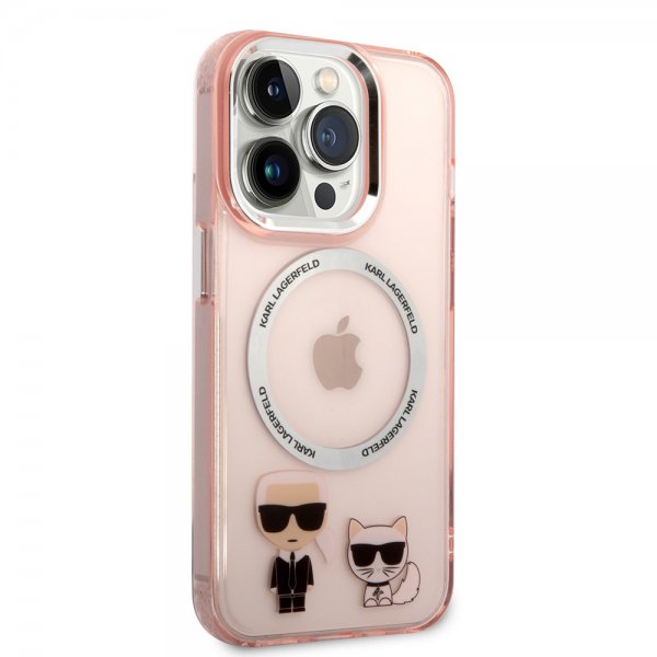 Karl Lagerfeld iPhone 14 Pro Cover Karl & Choupette MagSafe Rosa
