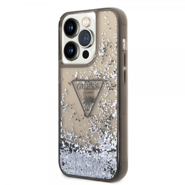 Guess iPhone 14 Pro Cover Liquid Glitter Translucent Sort