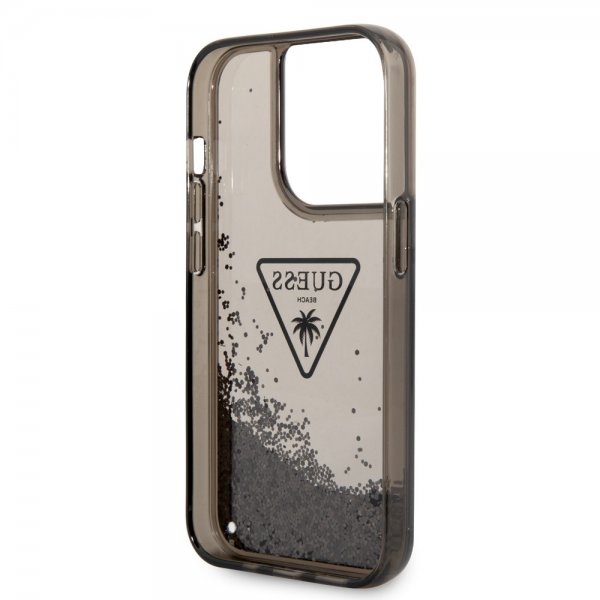Guess iPhone 14 Pro Cover Liquid Glitter Translucent Sort