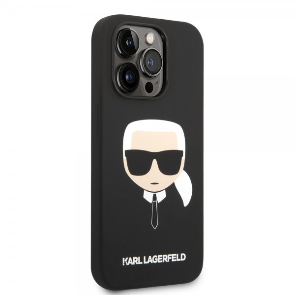 Karl Lagerfeld iPhone 14 Pro Cover Liquid Silicone Karl MagSafe Sort