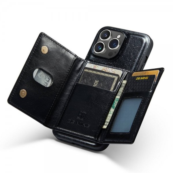 Dg.Ming iPhone 14 Pro Cover M3 Series Aftagelig Kortholder Sort