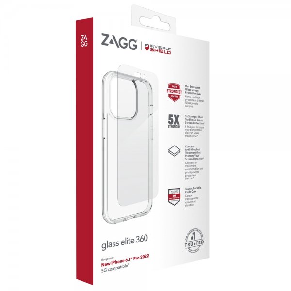 ZAGG InvisibleShield iPhone 14 Pro Cover med Skærmbeskyttelse Glass Elite 360