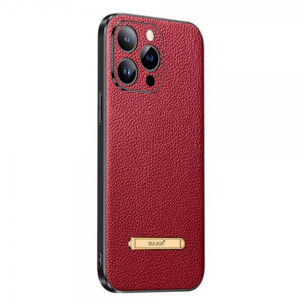 Sulada iPhone 14 Pro Cover med stativ Rød
